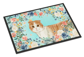 Scottish Fold Spring Flowers Indoor or Outdoor Mat 24x36 CK3397JMAT