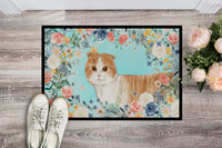 Scottish Fold Spring Flowers Indoor or Outdoor Mat 18x27 CK3397MAT