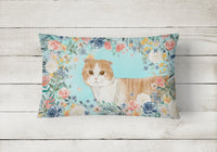 Scottish Fold Spring Flowers Canvas Fabric Decorative Pillow CK3397PW1216