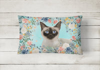 Siamese Spring Flowers Canvas Fabric Decorative Pillow CK3398PW1216