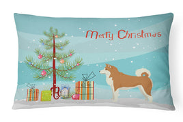 Akita Christmas Tree Canvas Fabric Decorative Pillow CK3512PW1216