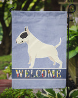 Black and White Bull Terrier Welcome Flag Garden Size CK3586GF