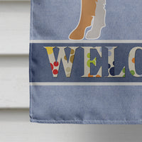 Brown & White Elo dog Welcome Flag Canvas House Size CK3643CHF