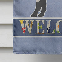 Black and White Elo dog Welcome Flag Canvas House Size CK3644CHF