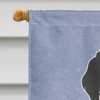 Black and White Cyprus Poodle Welcome Flag Canvas House Size CK3689CHF