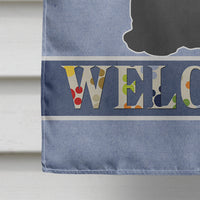 Black and White Cyprus Poodle Welcome Flag Canvas House Size CK3689CHF