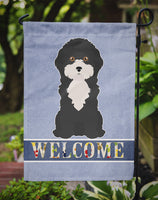 Black and White Cyprus Poodle Welcome Flag Garden Size CK3689GF