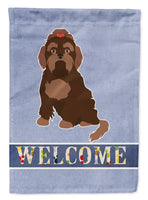 Brown Russian Tsvetnaya Bolonka Lap Dog  Welcome Flag Canvas House Size CK3701CHF