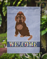 Brown Russian Tsvetnaya Bolonka Lap Dog  Welcome Flag Garden Size CK3701GF