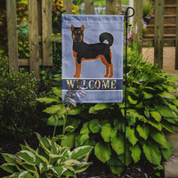 Akita Shepherd Black and Tan Welcome Flag Garden Size CK3704GF