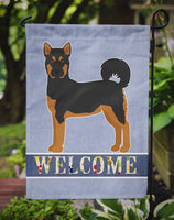 Akita Shepherd Black and Tan Welcome Flag Garden Size CK3704GF