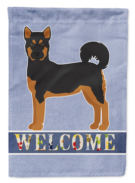 Akita Shepherd Black and Tan Welcome Flag Garden Size CK3704GF