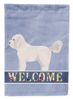 Bichpoo White Welcome Flag Canvas House Size CK3711CHF