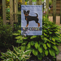 Black and Tan Chion Welcome Flag Garden Size CK3719GF