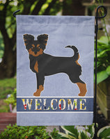 Black and Tan Chion Welcome Flag Garden Size CK3719GF