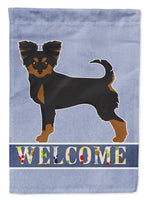 Black and Tan Chion Welcome Flag Garden Size CK3719GF