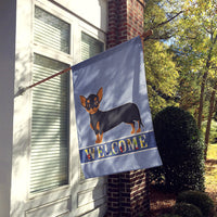 Black and Tan Chiweenie Welcome Flag Canvas House Size CK3722CHF