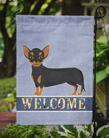 Black and Tan Chiweenie Welcome Flag Garden Size CK3722GF