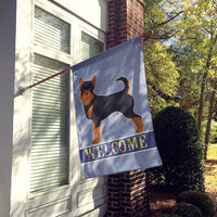 Black and Tan Chorkie Welcome Flag Canvas House Size CK3723CHF