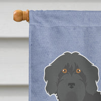 Black Labradoodle Welcome Flag Canvas House Size CK3753CHF