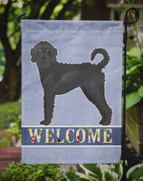 Black Labradoodle Welcome Flag Garden Size CK3753GF