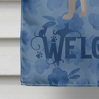 Blue Abyssinian Cat Welcome Flag Canvas House Size CK4813CHF