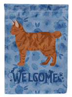 American Bobtail #2 Cat Welcome Flag Canvas House Size CK4817CHF