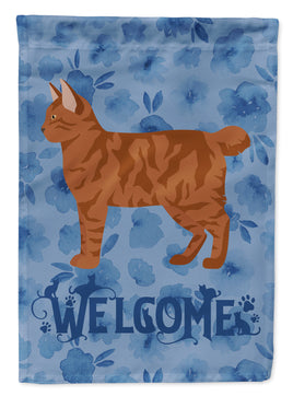 American Bobtail #2 Cat Welcome Flag Canvas House Size CK4817CHF