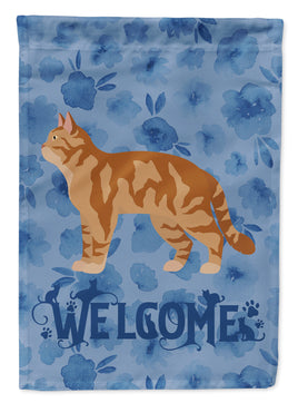 American Wirehair #2 Cat Welcome Flag Canvas House Size CK4823CHF