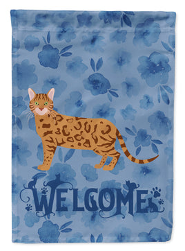 Bengal #2 Cat Welcome Flag Canvas House Size CK4835CHF