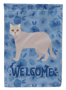 British Semi Longhair Cat Welcome Flag Canvas House Size CK4839CHF