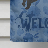 Black Chantilly Tiffany Cat Welcome Flag Canvas House Size CK4847CHF