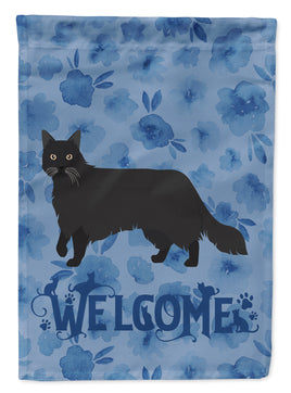 Black Chantilly Tiffany Cat Welcome Flag Garden Size CK4847GF