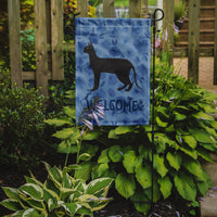 Black Cornish Rex Cat Welcome Flag Garden Size CK4863GF