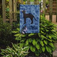 Black German Rex Cat Welcome Flag Garden Size CK4892GF