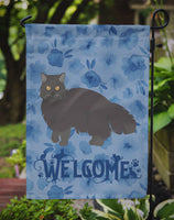 Black Persian Traditional Cat Welcome Flag Garden Size CK4946GF