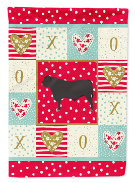 Black Angus Cow Love Flag Canvas House Size CK5255CHF