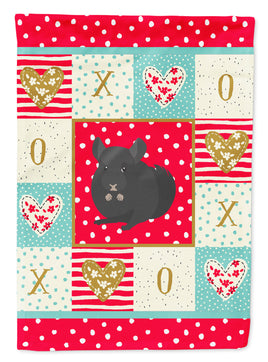 Charcoal Chinchilla Love Flag Garden Size CK5421GF