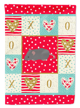 Australian Long Coated Mouse Love Flag Garden Size CK5447GF