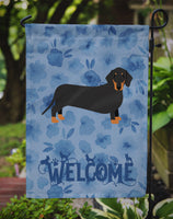 Black and Tan Dachshund Welcome Flag Garden Size CK6075GF