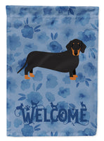 Black and Tan Dachshund Welcome Flag Garden Size CK6075GF