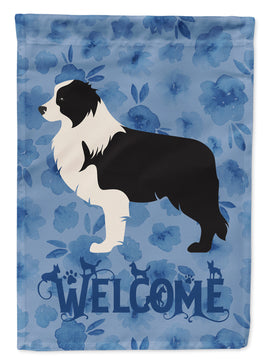 Black Border Collie Welcome Flag Canvas House Size CK6150CHF