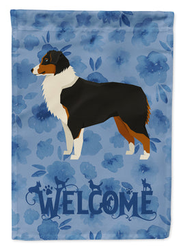 Australian Shepherd Welcome Flag Canvas House Size CK6220CHF