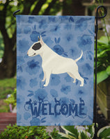 Black and White Bull Terrier Welcome Flag Garden Size CK6231GF