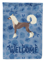 Chinese Crested Welcome Flag Canvas House Size CK6235CHF