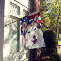 Alaskan Husky American Flag Flag Canvas House Size CK6389CHF