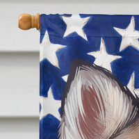 Alaskan Husky American Flag Flag Canvas House Size CK6389CHF