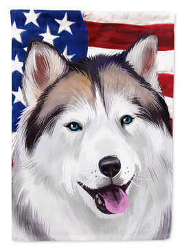 Alaskan Husky American Flag Flag Garden Size CK6389GF