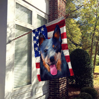 Australian Cattle Dog American Flag Flag Canvas House Size CK6410CHF