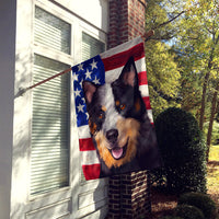 Australian Stumpy Tail Cattle Dog American Flag Flag Canvas House Size CK6413CHF